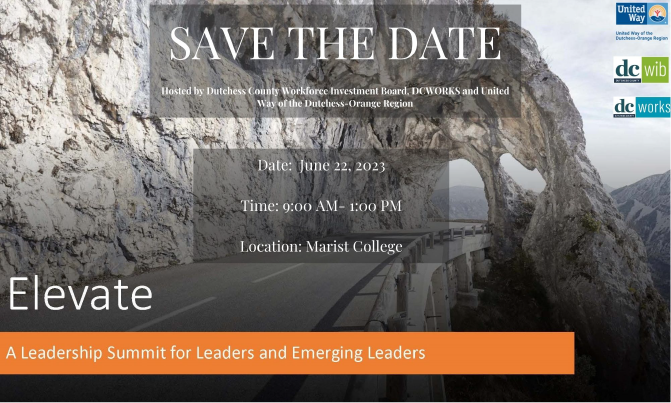 Save the Date Elevate Summit for Leaders and Emerging Leaders; June 22, 2023 at 9 AM at Marist College