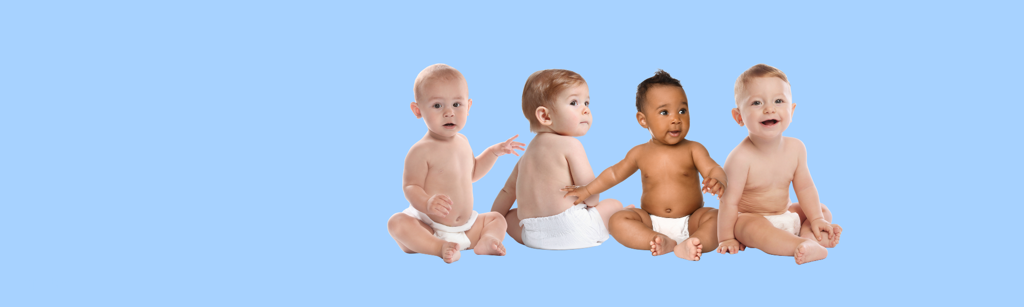 Cute babies in diapers